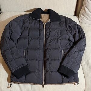 Theory Blue/Tan Reversible Quilted Jacket
